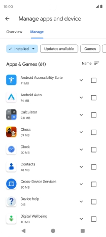 Press the required app.