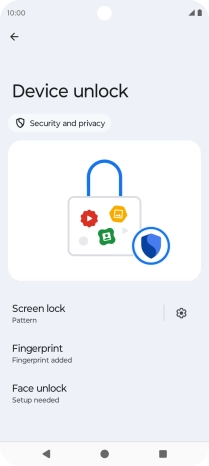 Press Screen lock and key in the additional phone lock code you created earlier.