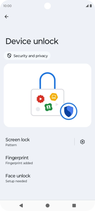 Press Screen lock and key in the additional phone lock code you created earlier.