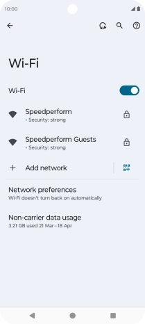 Press the required Wi-Fi network.