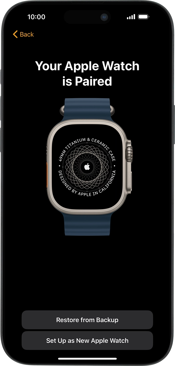 On your phone: Press Set Up as New Apple Watch.