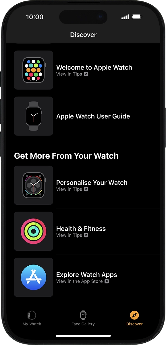 On your phone: Press Explore Watch Apps.