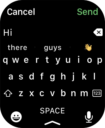 Press the microphone icon and record the message.