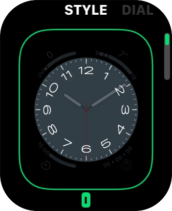 Turn the Digital Crown to change between the different designs.
