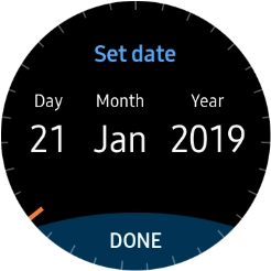 Turn the Rotating bezel right or left to set the required date.