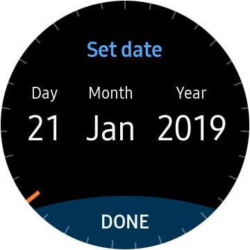 Turn the Rotating bezel right or left to set the required date.