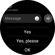 Press the record message icon and follow the instructions on the screen to record and send the required reply.