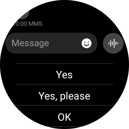 Press the record message icon and follow the instructions on the screen to record and send the required reply.