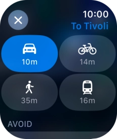 Press the required transport type.