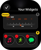 Press the unpin widget icon on the required widget to unpin it from the top of the stack.