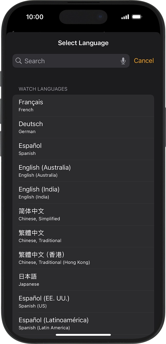 On your phone: Press the required language.