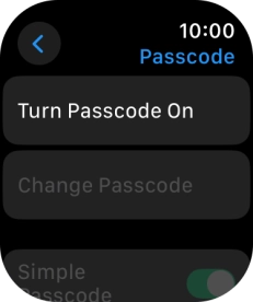 Press Turn Passcode On and key in a lock code of your own choice twice.