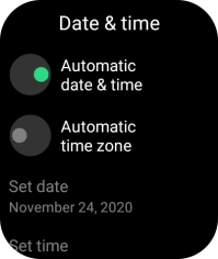 Press Automatic time zone to turn on the function. Press Automatic time zone to turn on the function.