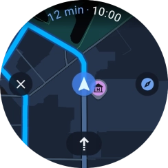 Press the route description icon to return to the directions.