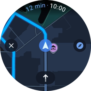 Press the route description icon to return to the directions.