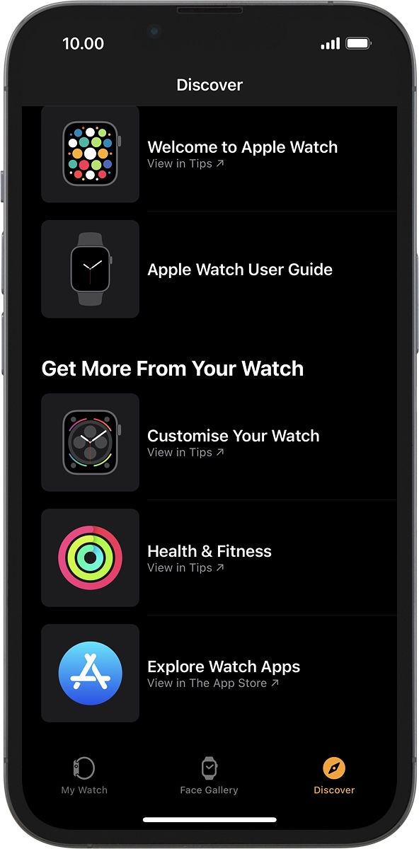 On your phone: Press Explore Watch Apps.