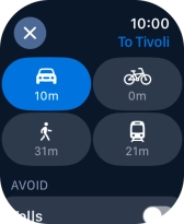 Press the required transport type.
