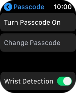 Press Turn Passcode On and key in a lock code of your own choice twice.