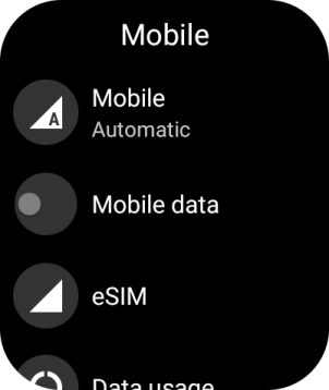 Press Mobile data to turn the function on or off.