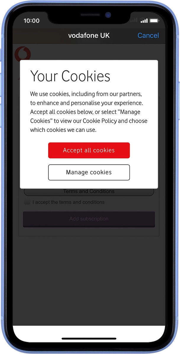 On your phone: Press Accept all cookies.