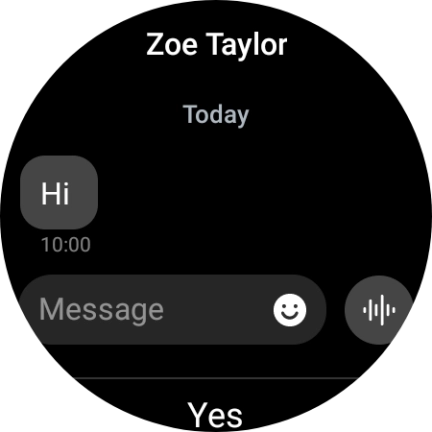 Press the record message icon and follow the instructions on the screen to record and send the required reply.