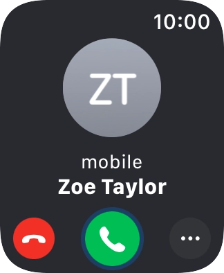 Press the Digital Crown when you get a call.