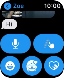 Press the microphone icon and follow the instructions on the screen to record and send the message.