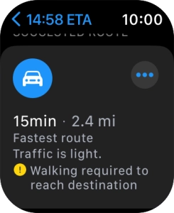 Press the required route.