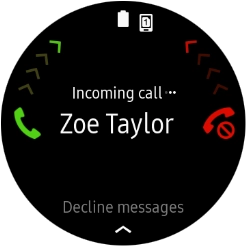 Press and drag the accept call icon right to answer the call.