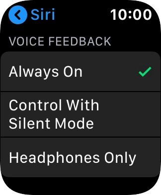 Press the required setting below 