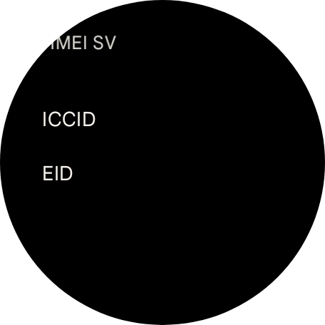 Your smartwatch's EID number is displayed below EID.