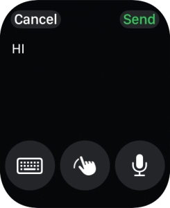 Press the microphone icon and record the message. Press the microphone icon and record the message.