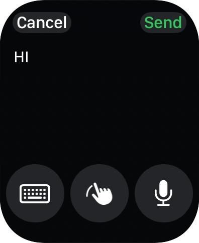 Press the microphone icon and record the message. Press the microphone icon and record the message.