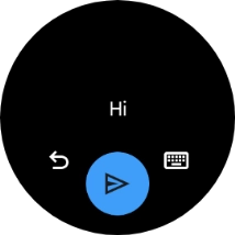 Speak the required message and press the send icon. Speak the required message and press the send icon.