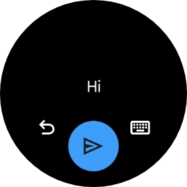 Speak the required message and press the send icon. Speak the required message and press the send icon.