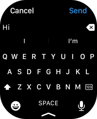 Press the microphone icon and record the message. Press the microphone icon and record the message.