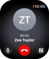 Press the end call icon to end the call and return to the home screen.