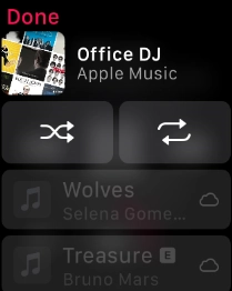 Press the shuffle icon. Press the shuffle icon.