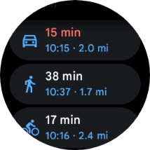 Press the required mode of transportation.