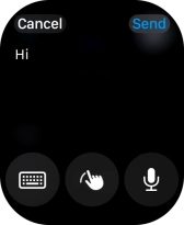 Press the microphone icon and record the message.
