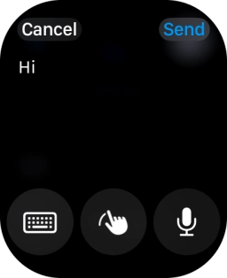 Press the microphone icon and record the message.