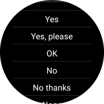 Press the required reply.