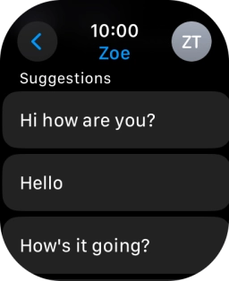 Press the required quick reply.