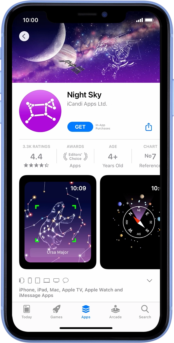 On your phone: Press GET and follow the instructions on the screen to install the app.