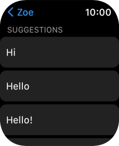 Press the required quick reply.