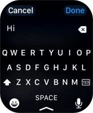 Press the microphone icon and record the message. Press the microphone icon and record the message.