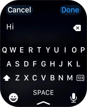 Press the microphone icon and record the message. Press the microphone icon and record the message.