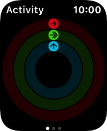 The screen will tell you how far you are from completing your daily activity goals. When the coloured rings are closed, you've reached the goals of your daily activity.