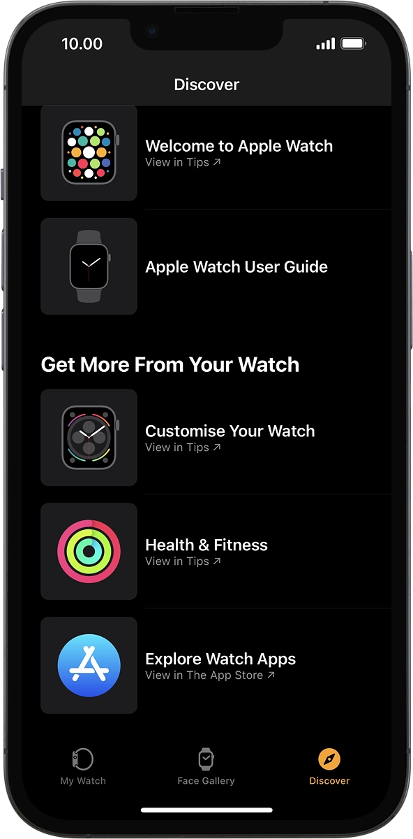 On your phone: Press Explore Watch Apps.
