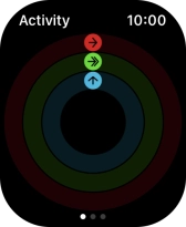 The screen will tell you how far you are from completing your daily activity goals. When the coloured rings are closed, you've reached the goals of your daily activity.